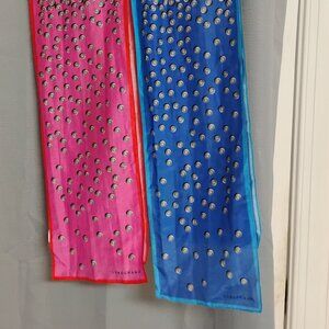❤️2 LONGCHAMP France Dots 52x7 XL Long Cotton Scarves Scarf